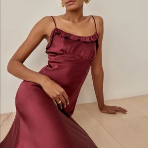 Reformation Aribella Dress, Plum